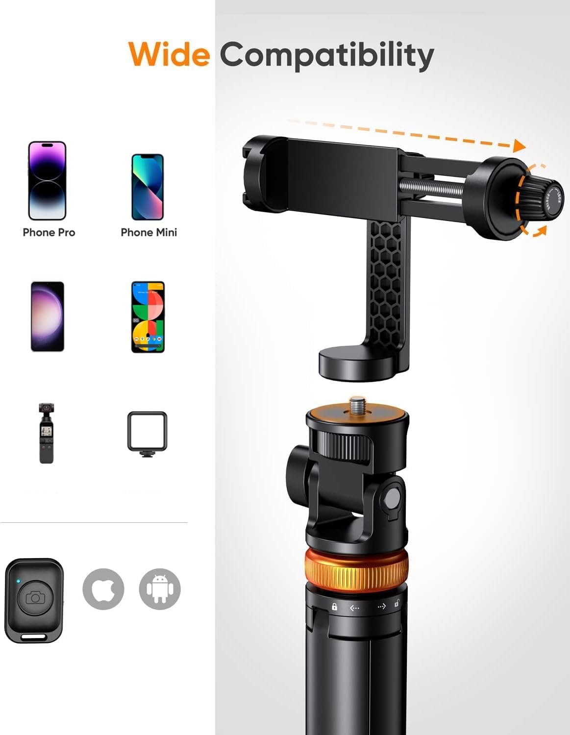 Phone Tripod Stand with Remote - Image 4