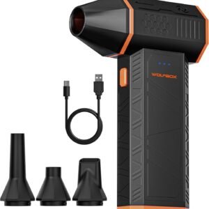 WOLFBOX MF50 Electric Air Duster-110000RPM Super Power Cordless Air Duster, 3-Gear Adjustable Mini Blower with Rechargeable Battery, Dust Blower for Computer, Keyboard, House, Outdoor and Car